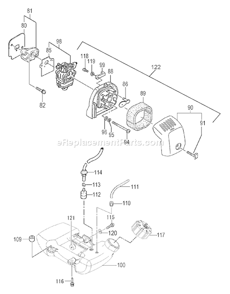 Page F Diagram and Parts List for PF-3300  Tanaka Engine