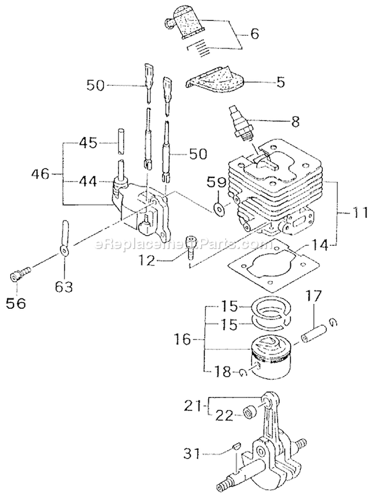 Page C Diagram and Parts List for PF-4010  Tanaka Engine