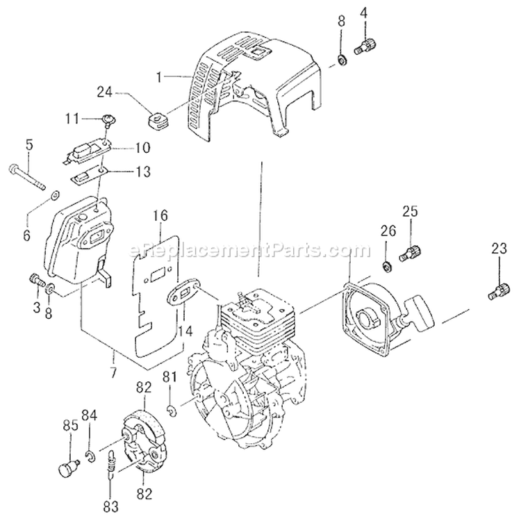 Page E Diagram and Parts List for PF-4010  Tanaka Engine