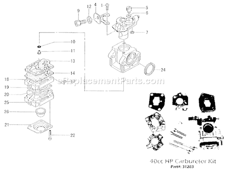 Page A Diagram and Parts List for PF-4210  Tanaka Engine