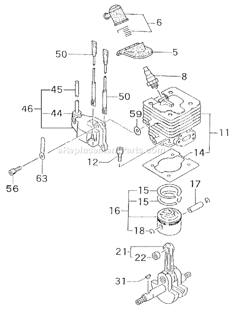 Page C Diagram and Parts List for PF-4210  Tanaka Engine