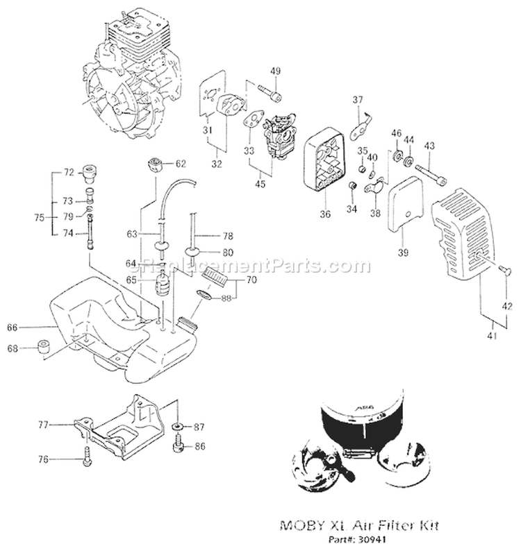 Page D Diagram and Parts List for PF-4210  Tanaka Engine