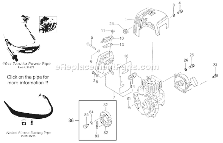 Page E Diagram and Parts List for PF-4210  Tanaka Engine