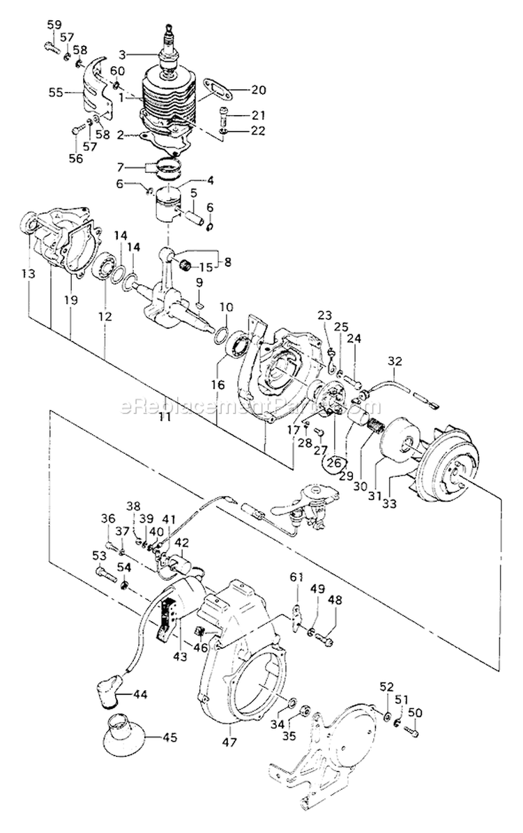 Page D Diagram and Parts List for QBM-23NA  Tanaka Engine