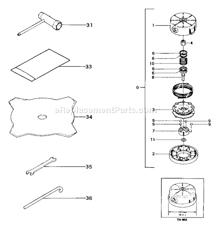 Page G Diagram and Parts List for TBC-210  Tanaka Trimmer