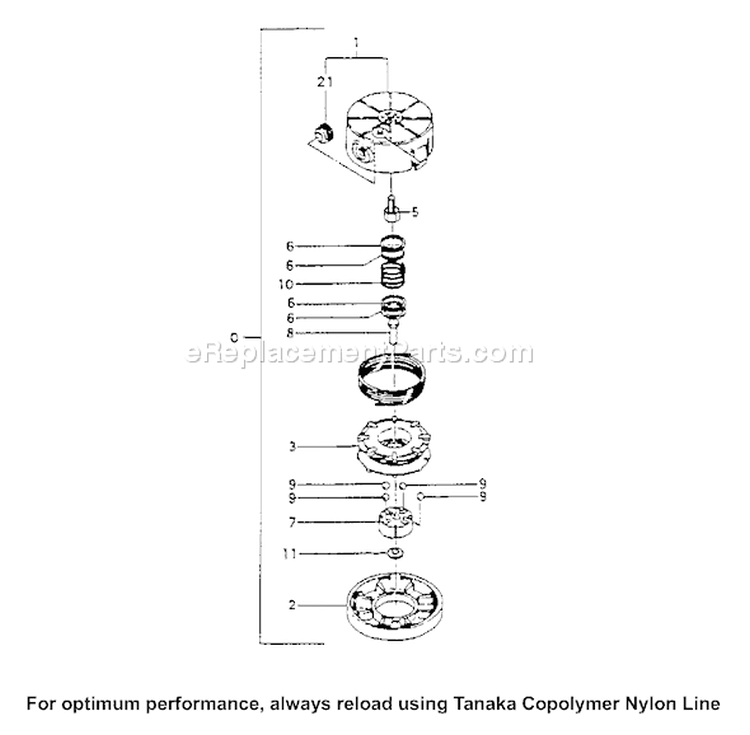 Page K Diagram and Parts List for TBC-220  Tanaka Trimmer