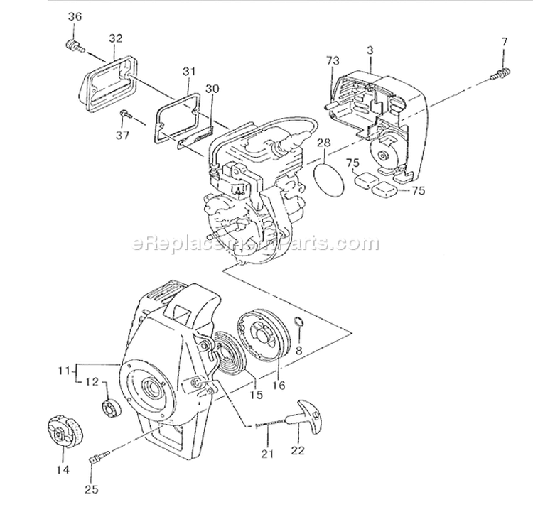 Page H Diagram and Parts List for TBC-2211  Tanaka Trimmer