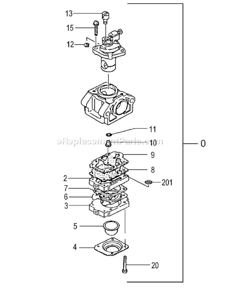 Page B Diagram and Parts List for TBC-225CS  Tanaka Trimmer