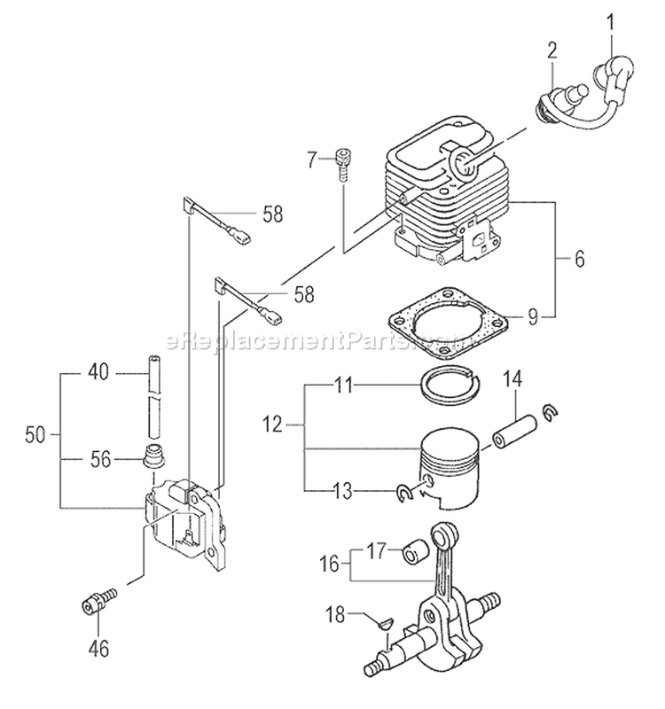Page E Diagram and Parts List for TBC-225CS  Tanaka Trimmer