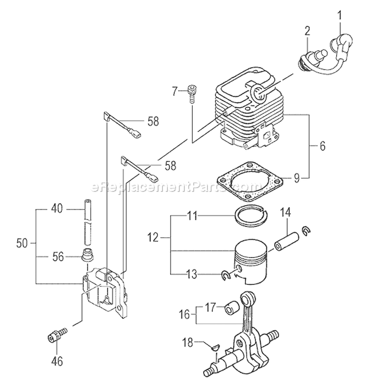 Page E Diagram and Parts List for TBC-225C  Tanaka Trimmer