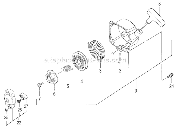 Page K Diagram and Parts List for TBC-225S  Tanaka Trimmer