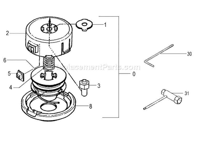Page E Diagram and Parts List for TBC-230B  Tanaka Trimmer