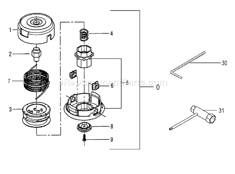 Page F Diagram and Parts List for TBC-230B  Tanaka Trimmer