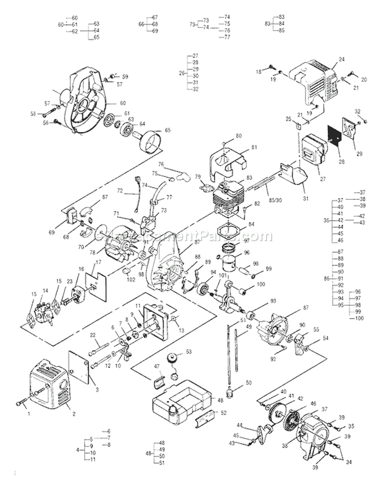Page C Diagram and Parts List for TBC-2400  Tanaka Trimmer