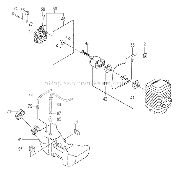 Page H Diagram and Parts List for TBC-2500  Tanaka Trimmer
