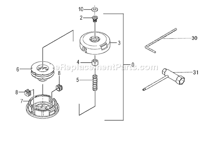 Page D Diagram and Parts List for TBC-250SF  Tanaka Trimmer