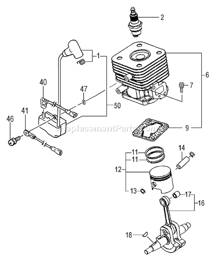 Page E Diagram and Parts List for TBC-250SF  Tanaka Trimmer