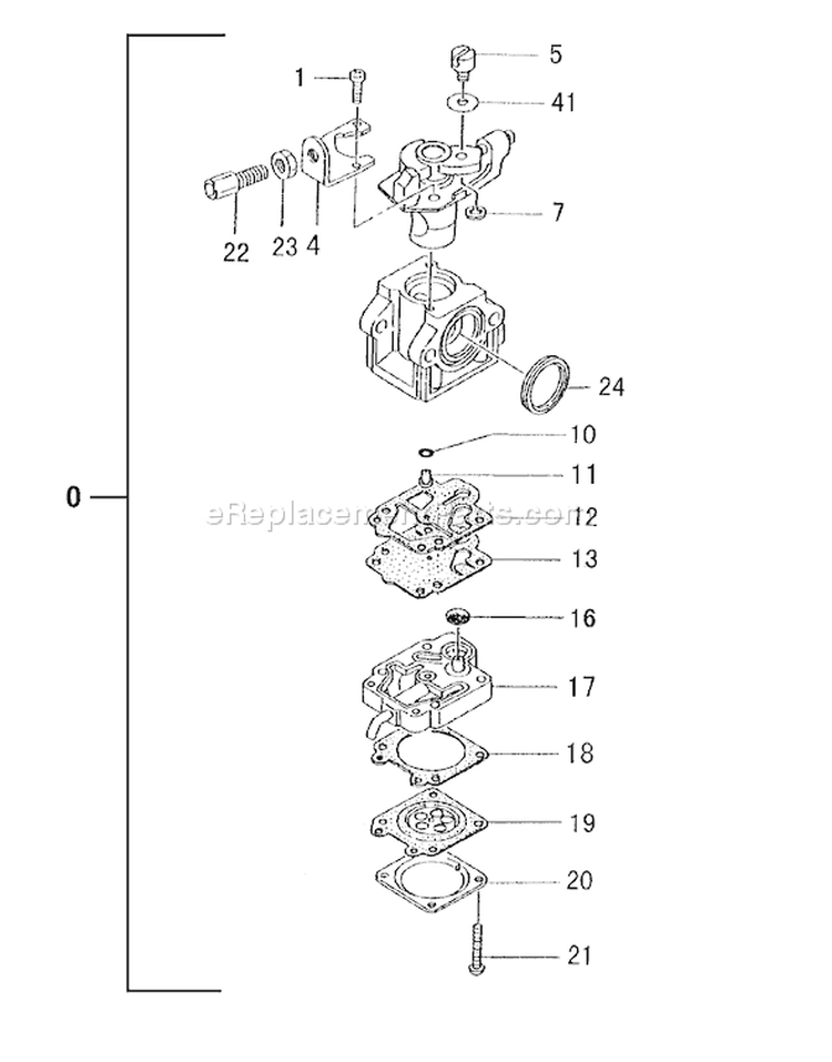 Page B Diagram and Parts List for TBC-250  Tanaka Trimmer