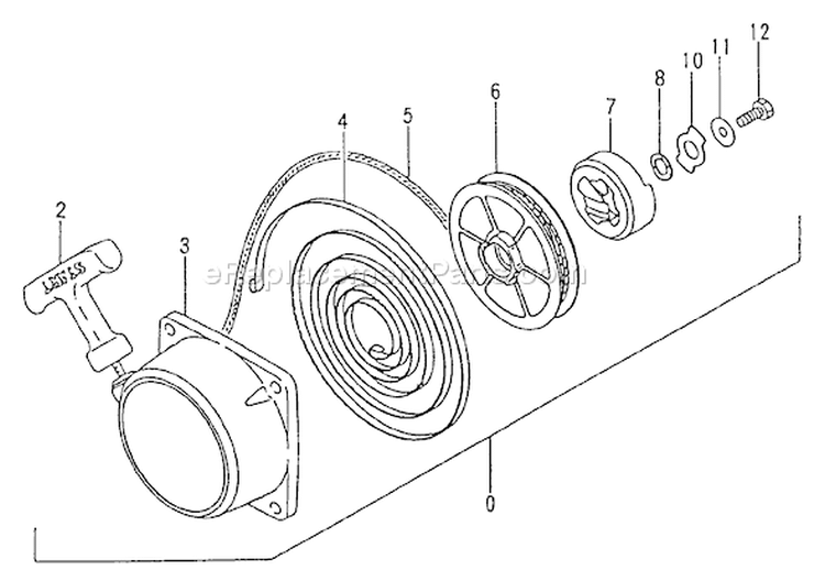 Page K Diagram and Parts List for TBC-270PF  Tanaka Trimmer