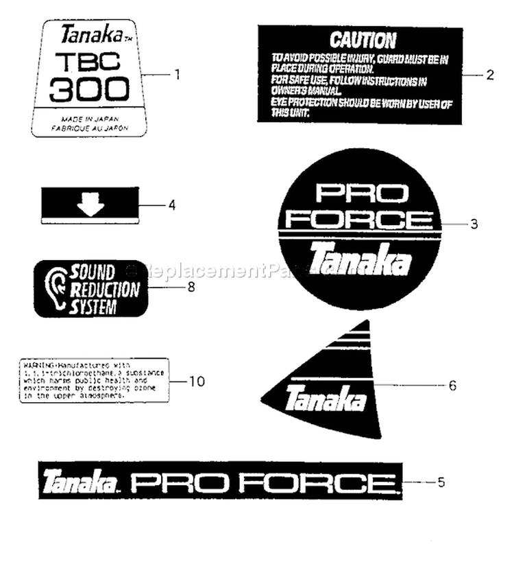 Page H Diagram and Parts List for TBC-300  Tanaka Trimmer