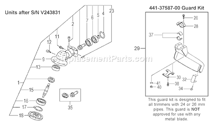 Page H Diagram and Parts List for TBC-3010  Tanaka Trimmer