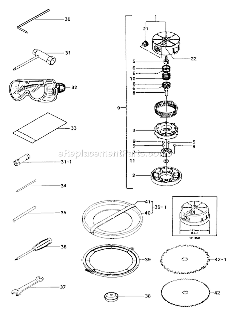 Page J Diagram and Parts List for TBC-325  Tanaka Trimmer
