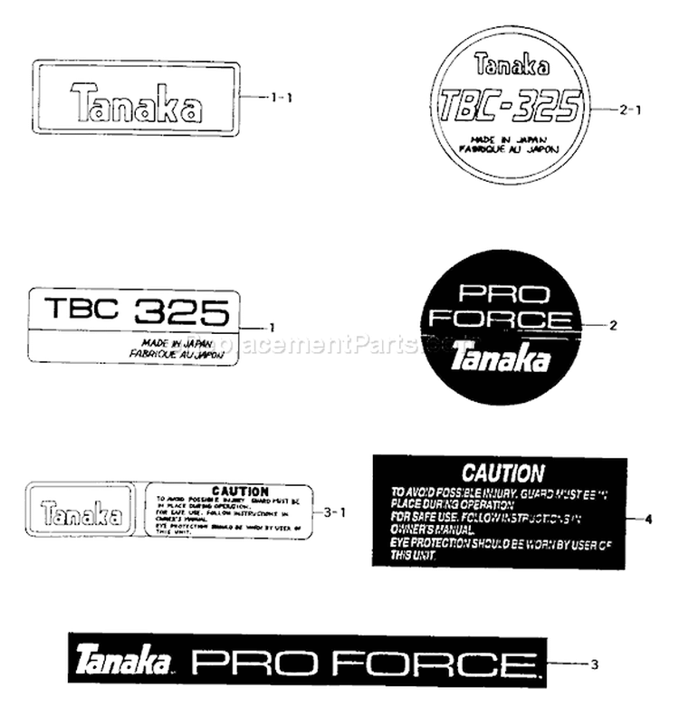 Page H Diagram and Parts List for TBC-325  Tanaka Trimmer