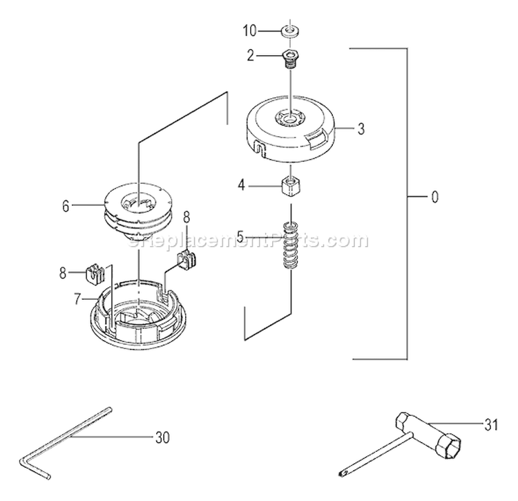 Page C Diagram and Parts List for TBC-340PF  Tanaka Trimmer