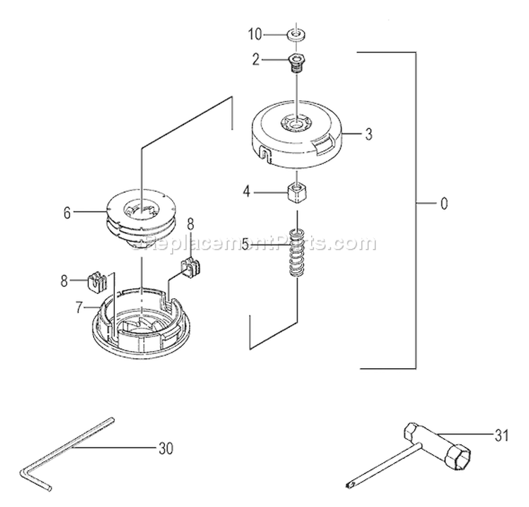 Page D Diagram and Parts List for TBC-340  Tanaka Trimmer