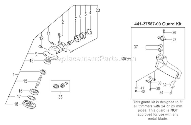 Page H Diagram and Parts List for TBC-340  Tanaka Trimmer
