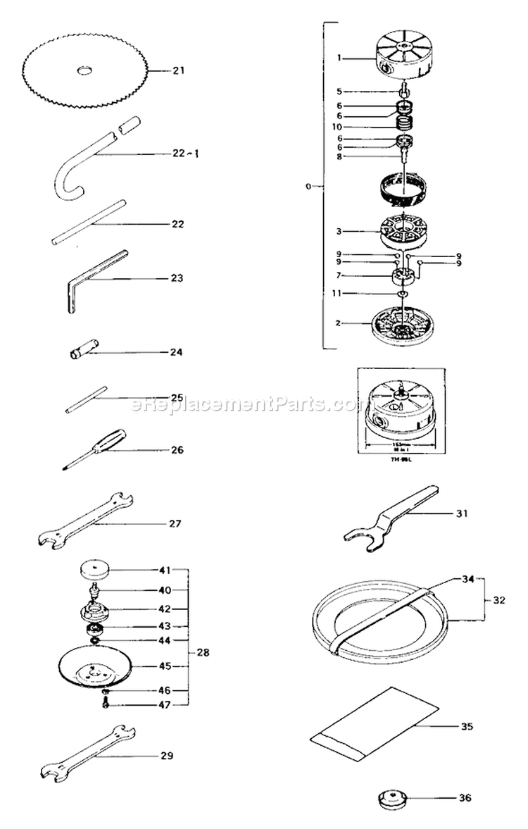 Page K Diagram and Parts List for TBC-373  Tanaka Trimmer