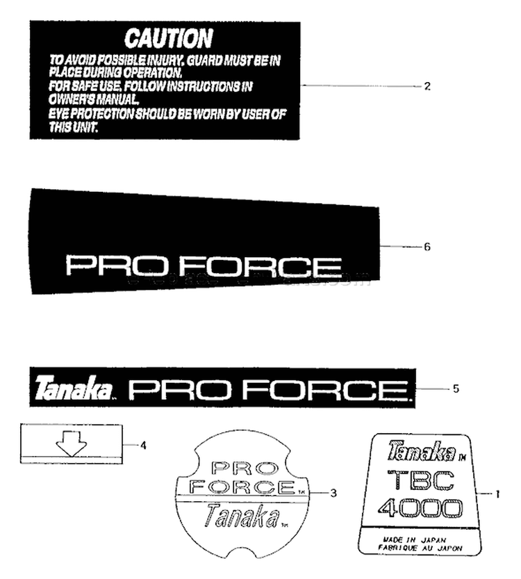 Page G Diagram and Parts List for TBC-4000  Tanaka Trimmer