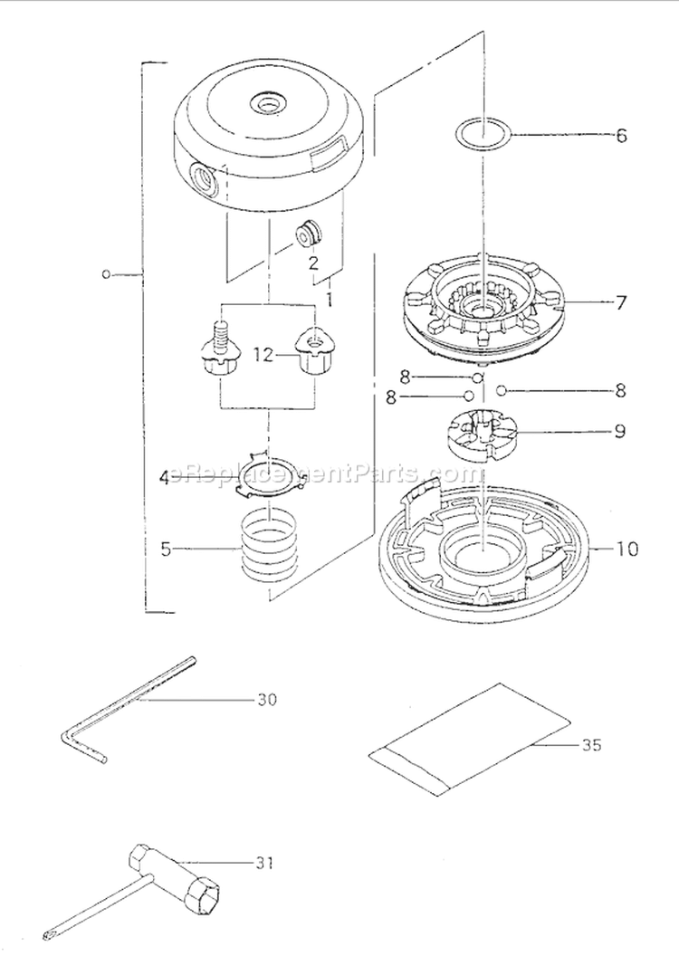 Page H Diagram and Parts List for TBC-4001  Tanaka Trimmer