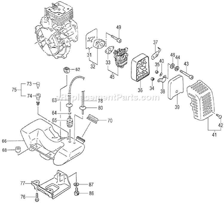 Page H Diagram and Parts List for TBC-400PF  Tanaka Trimmer