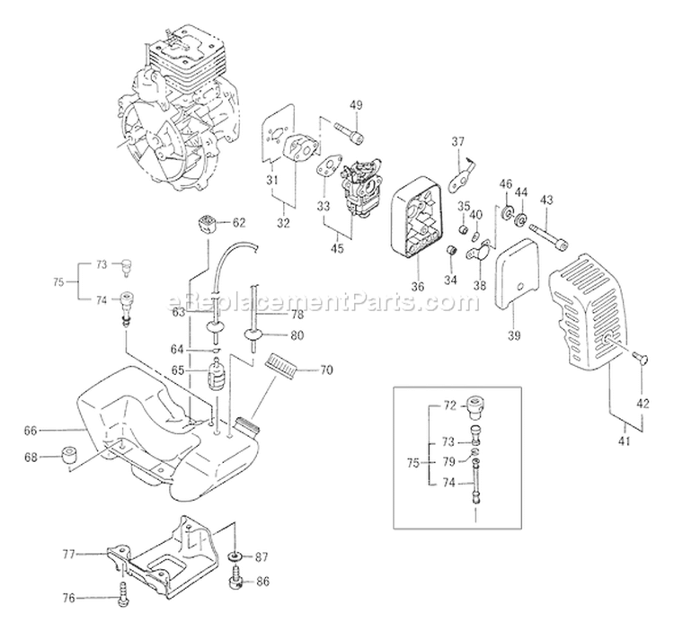 Page F Diagram and Parts List for TBC-420PF  Tanaka Trimmer