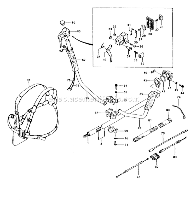 Page F Diagram and Parts List for TBC-422C  Tanaka Trimmer