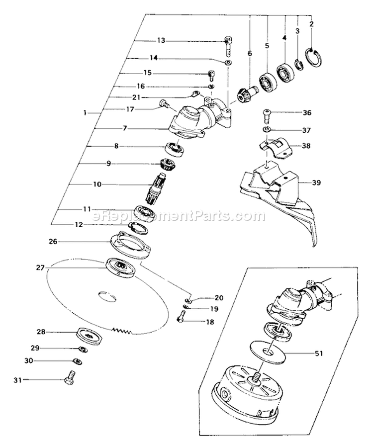 Page E Diagram and Parts List for TBC-425  Tanaka Trimmer