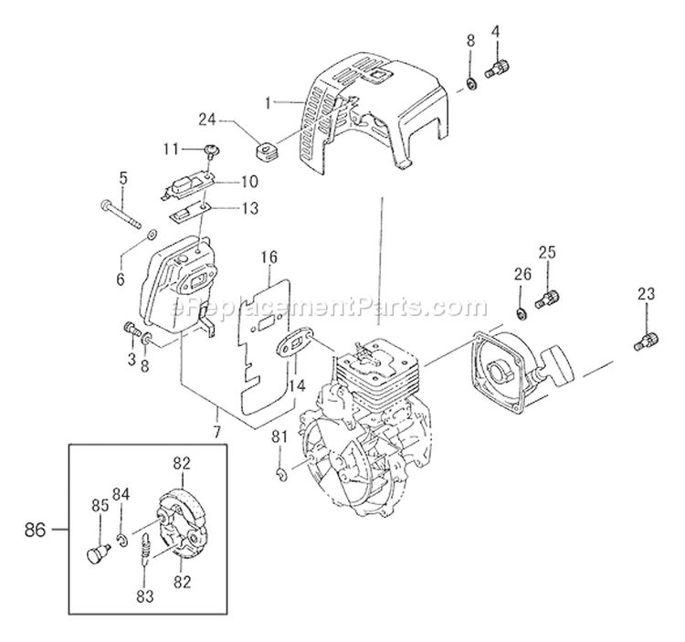 Page H Diagram and Parts List for TBC-430PF  Tanaka Trimmer