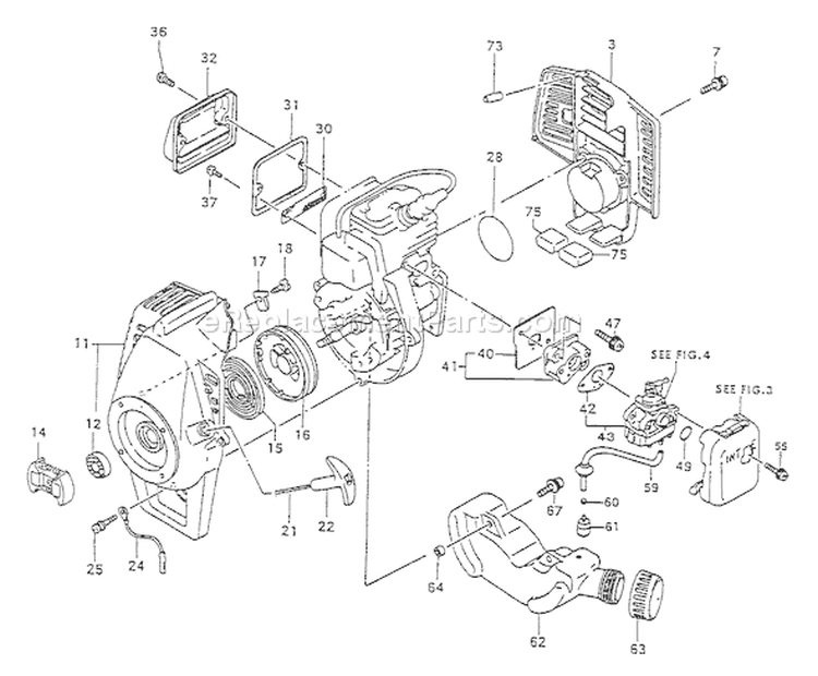 Page E Diagram and Parts List for TBC-4501  Tanaka Trimmer
