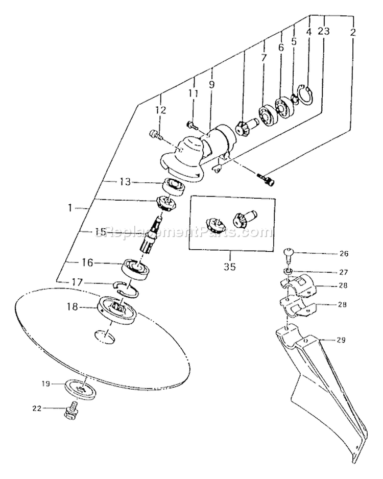 Page F Diagram and Parts List for TBC-4501  Tanaka Trimmer