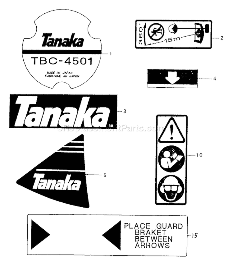 Page H Diagram and Parts List for TBC-4501  Tanaka Trimmer