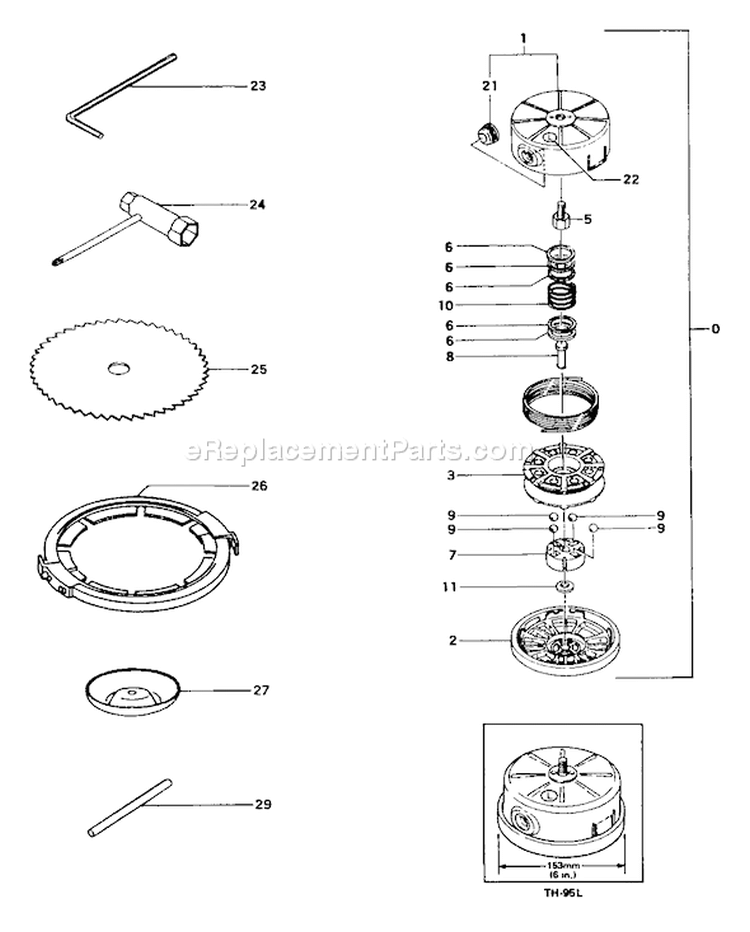 Page J Diagram and Parts List for TBC-500  Tanaka Trimmer