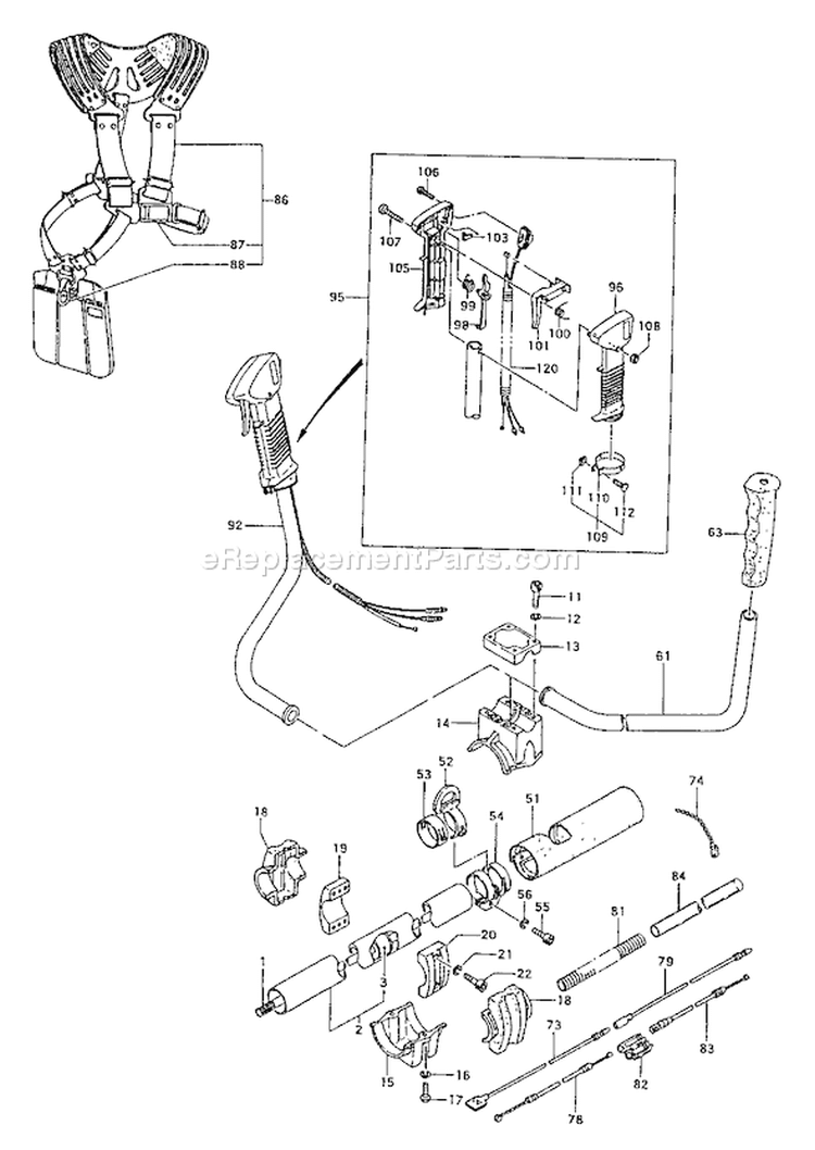 Page G Diagram and Parts List for TBC-500  Tanaka Trimmer