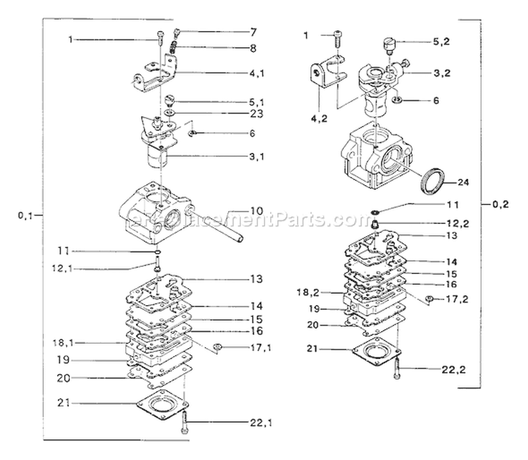 Page B Diagram and Parts List for TBC-5500  Tanaka Trimmer
