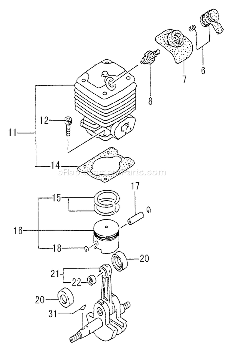 Page F Diagram and Parts List for TBC-600  Tanaka Trimmer