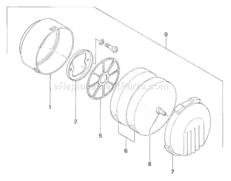 Page B Diagram and Parts List for TBL-300  Tanaka Leaf Blower / Vacuum
