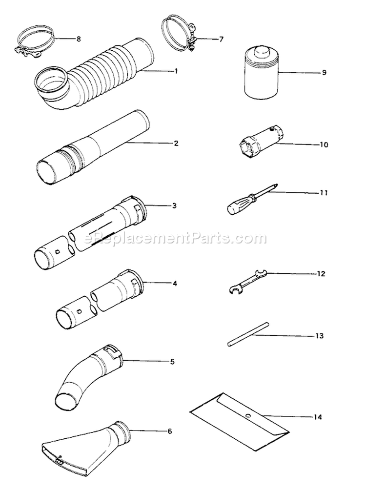 Page A Diagram and Parts List for TBL-450  Tanaka Leaf Blower / Vacuum
