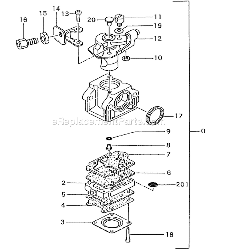 Page A Diagram and Parts List for TBL-4600  Tanaka Leaf Blower / Vacuum