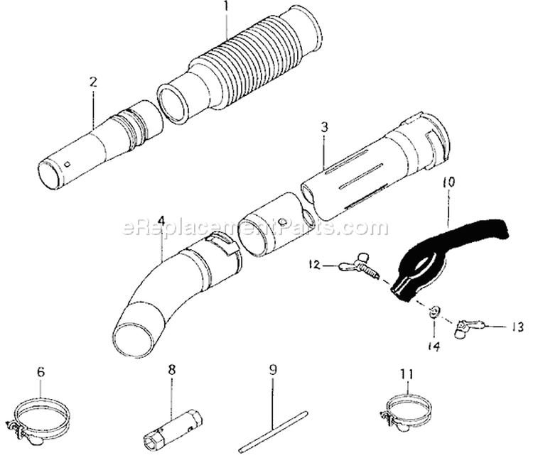 Page G Diagram and Parts List for TBL-4600  Tanaka Leaf Blower / Vacuum