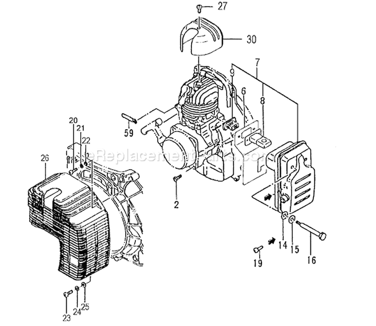 Page J Diagram and Parts List for TBL-4610  Tanaka Leaf Blower / Vacuum